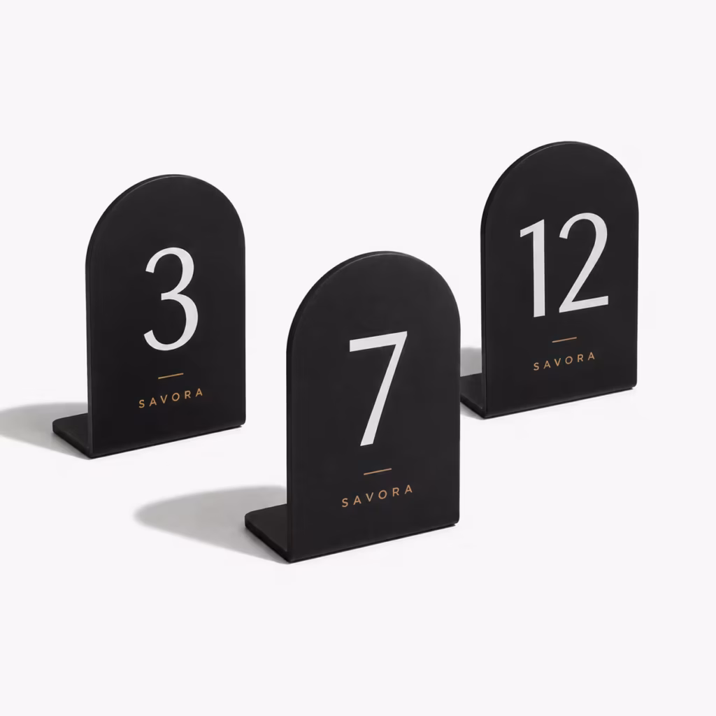 Números de mesa personalizados