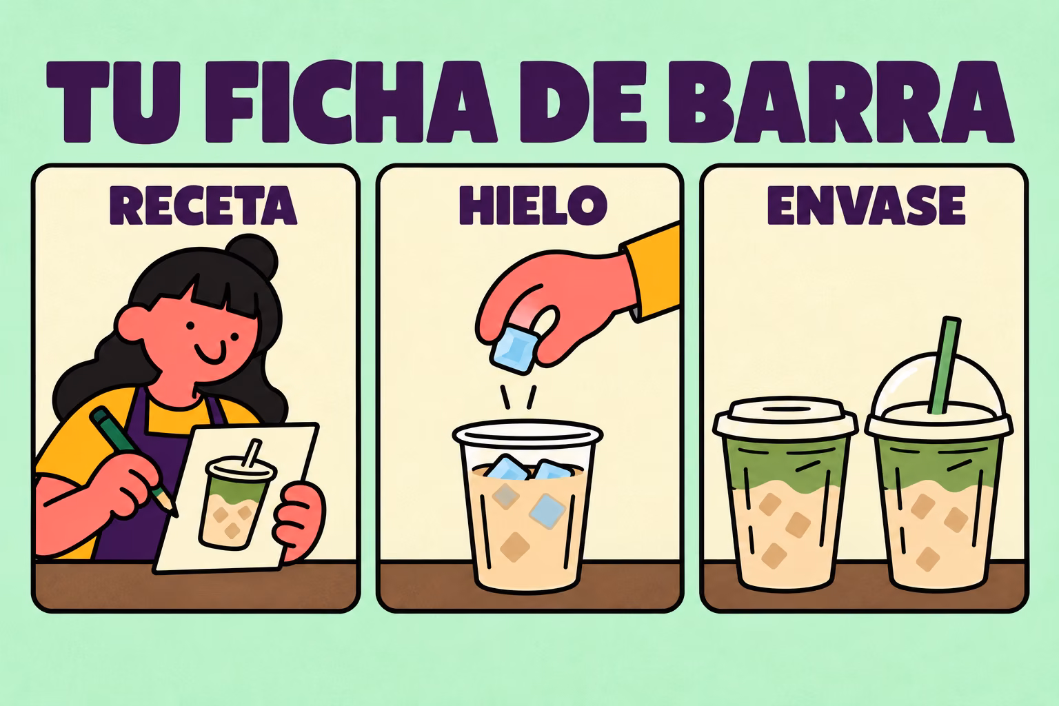 Tu ficha de barra: receta, hielo, envase