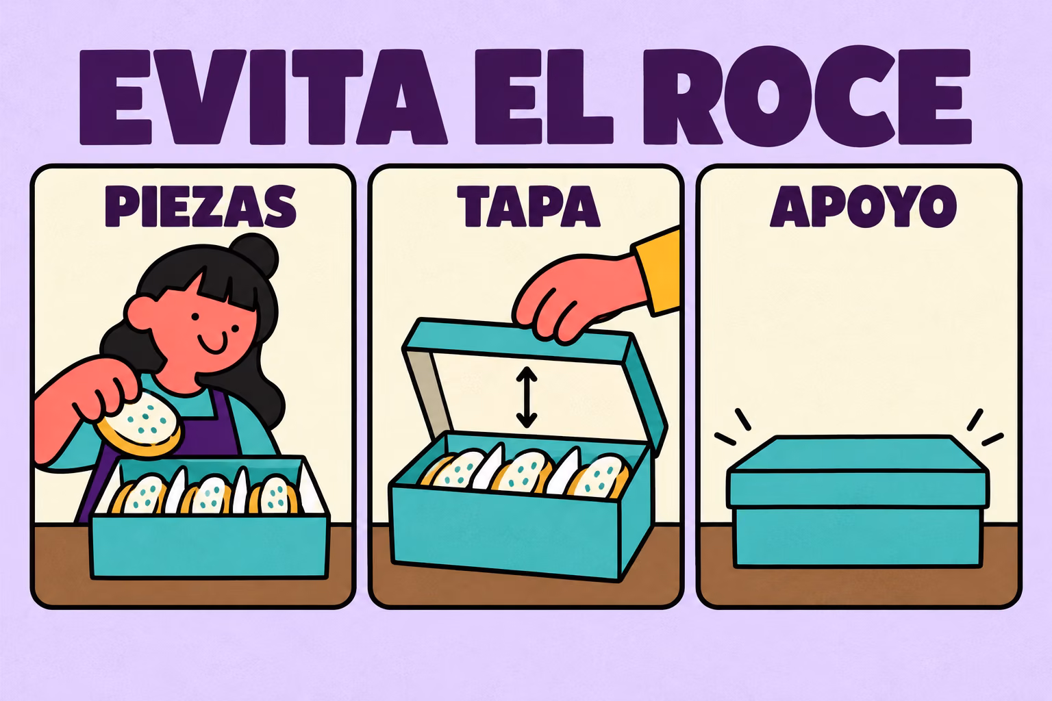 Evita el roce: piezas, tapa, apoyo
